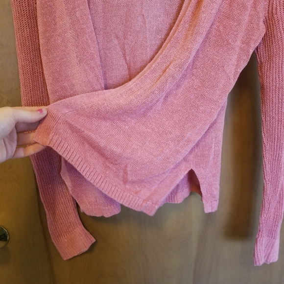 Coral pink open cardigan, Ann Taylor Loft - Picture 5 of 6